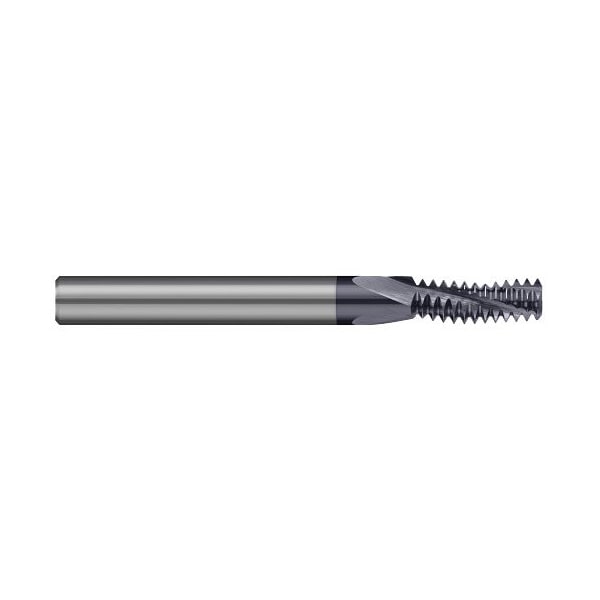 0.0650 in. dia. x 1/8 in. Carbide Multi-Form 2-56 Thread Milling Cutter for Hardened Steels, 3 Flute